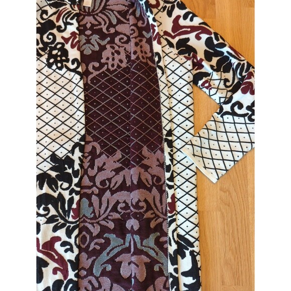 Chicos Cardigan Sweater Womens Size 1 Long Sleeve Contrast Scroll Open Front - Picture 5 of 10